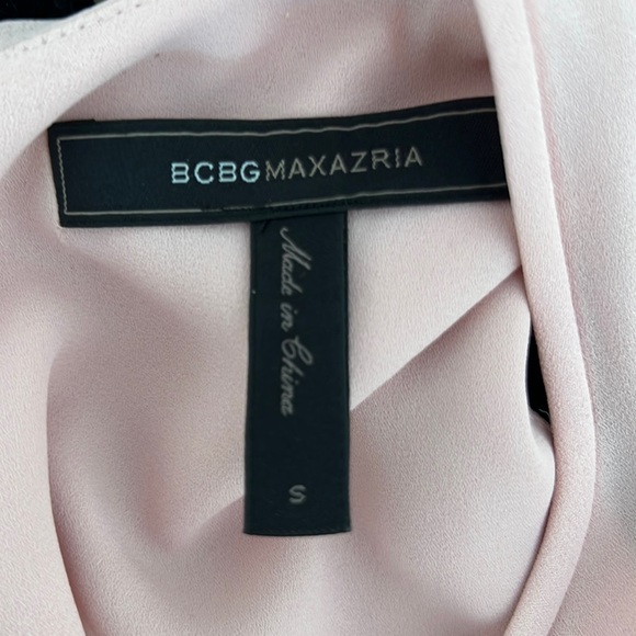 BCBGmaxazria Chiffon Pink Cut Out Back Top - Picture 2 of 6
